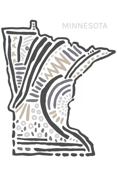 Kids Map Art: Minnesota by Statement Goods