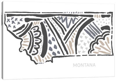 Montana Canvas Art Print - Kids Map Art