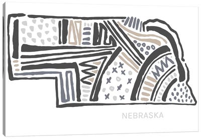 Nebraska Canvas Art Print - Kids Map Art