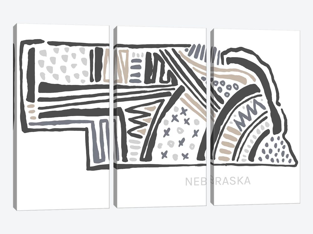 Nebraska by Statement Goods 3-piece Canvas Art