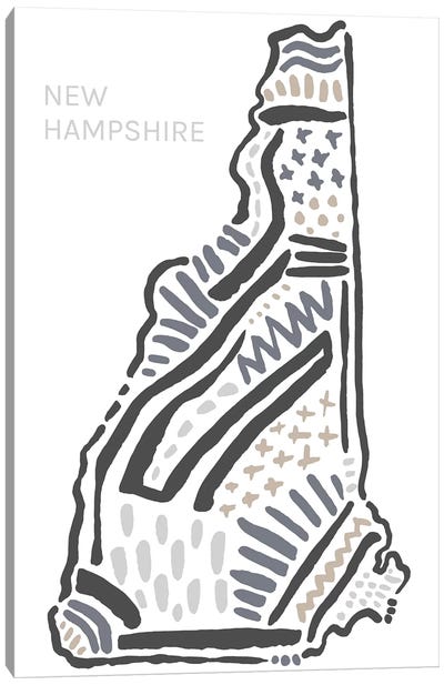New Hampshire Canvas Art Print - Kids Map Art