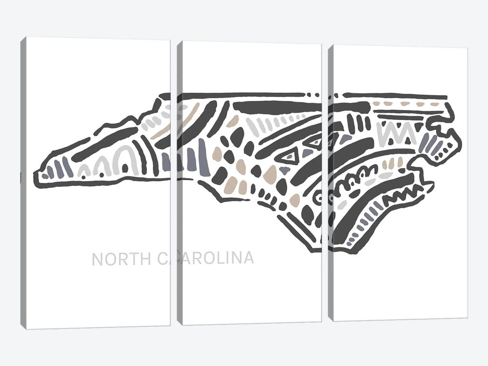 North Carolina by Statement Goods 3-piece Art Print