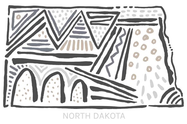 Kids Map Art: North Dakota by Statement Goods
