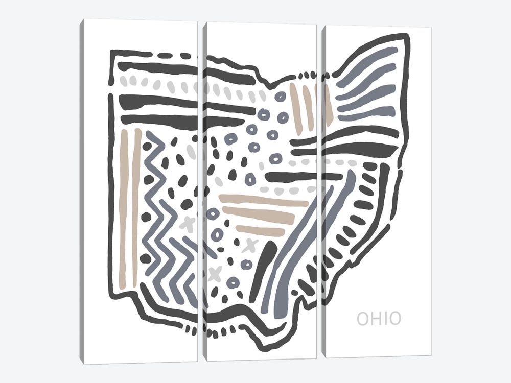 Ohio by Statement Goods 3-piece Canvas Print
