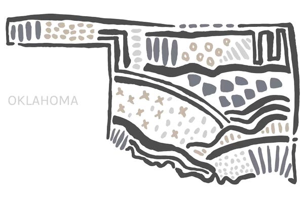 Kids Map Art: Oklahoma by Statement Goods