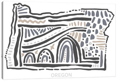 Oregon Canvas Art Print - Kids Map Art