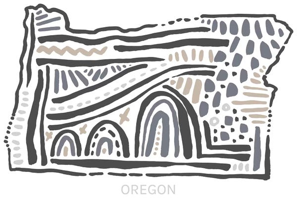 Kids Map Art: Oregon by Statement Goods