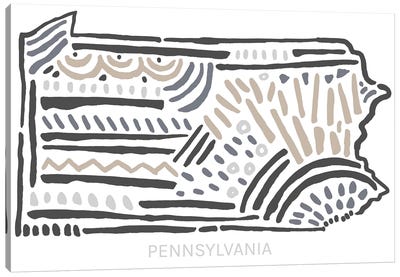 Pennsylvania Canvas Art Print - Kids Map Art