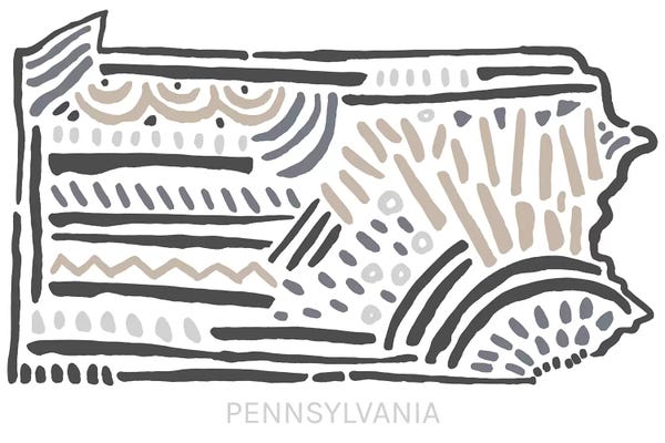 Kids Map Art: Pennsylvania by Statement Goods