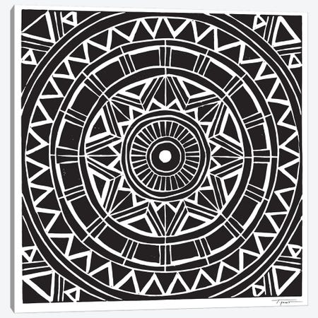 Radial Tribal Design Canvas Print #SGD60} by Statement Goods Canvas Art