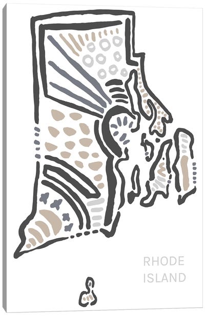 Rhode Island Canvas Art Print - Kids Map Art