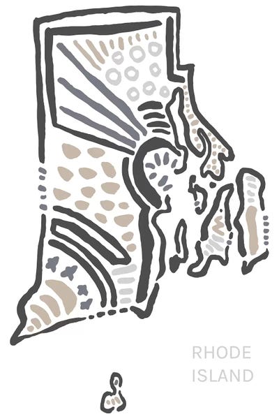 Kids Map Art: Rhode Island by Statement Goods