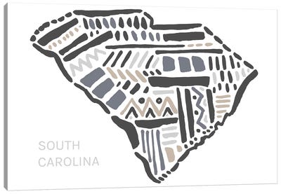 South Carolina Canvas Art Print - Kids Map Art