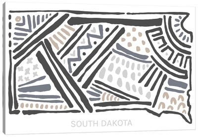 South Dakota Canvas Art Print - Kids Map Art