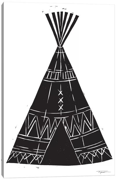Tee Pee With Tribal Patterns Canvas Art Print