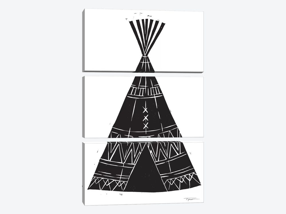 Tee Pee With Tribal Patterns by Statement Goods 3-piece Canvas Artwork