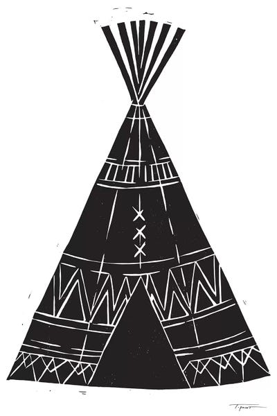 Minimalist Bohemian Decor: Tee Pee With Tribal Patterns by Statement Goods
