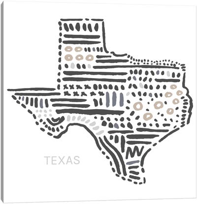 Texas Canvas Art Print - Kids Map Art