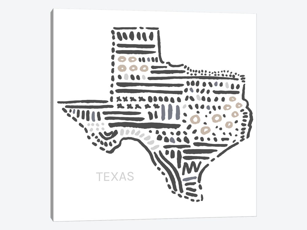 Texas by Statement Goods 1-piece Canvas Wall Art