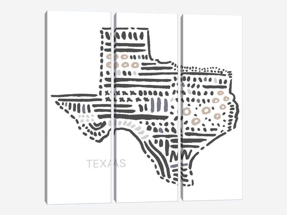 Texas by Statement Goods 3-piece Canvas Wall Art