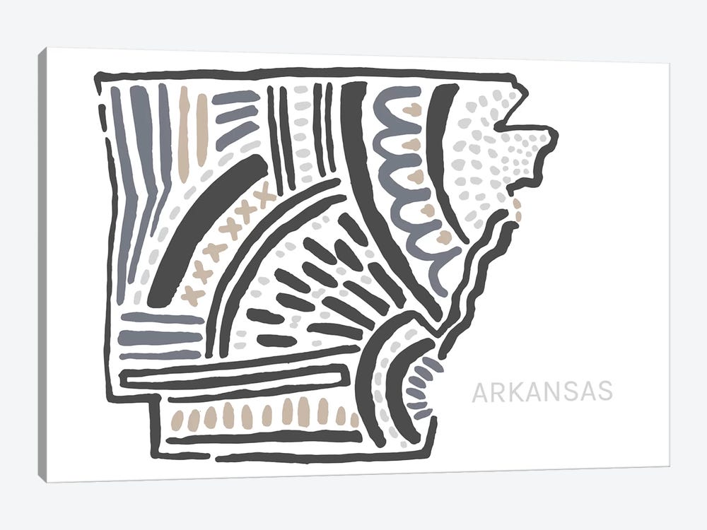 Arkansas by Statement Goods 1-piece Canvas Wall Art