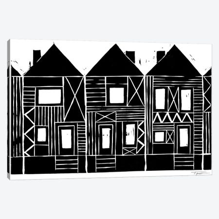 Three Row Houses Canvas Print #SGD71} by Statement Goods Canvas Art Print