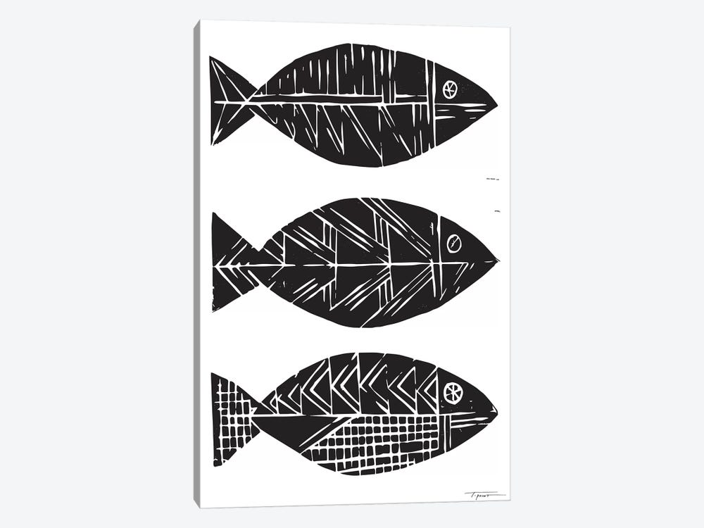 Three Tribal Fish by Statement Goods 1-piece Canvas Artwork