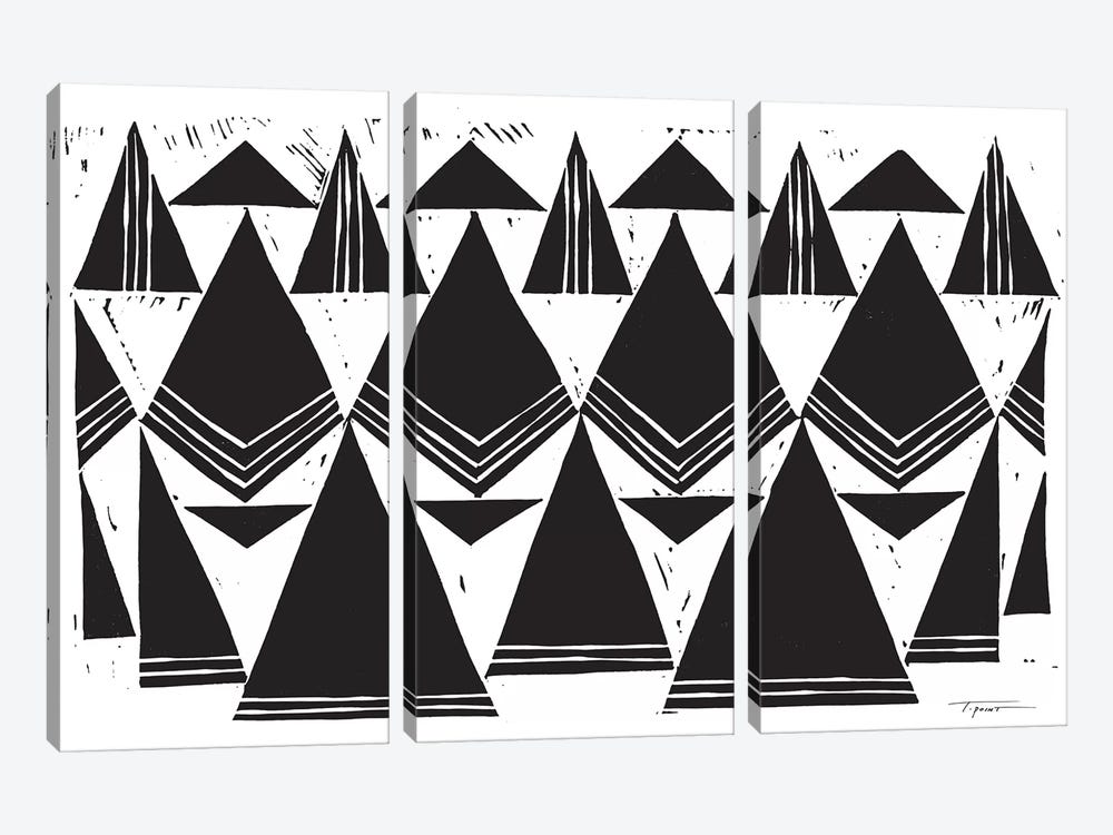 Triangles That Repeat by Statement Goods 3-piece Art Print