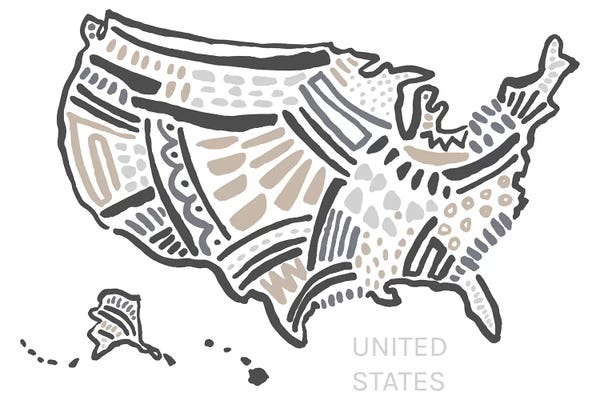 Kids Map Art: USA by Statement Goods