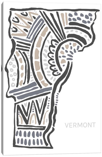 Vermont Canvas Art Print - Kids Map Art