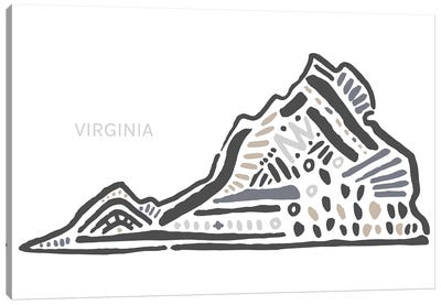 Virginia Canvas Art Print - Kids Map Art