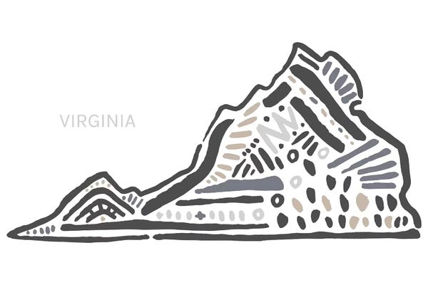 Kids Map Art: Virginia by Statement Goods