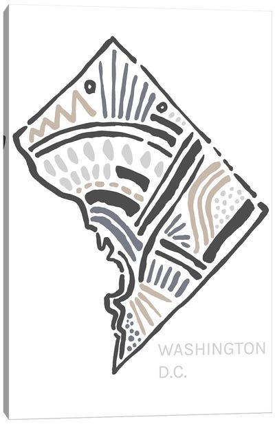 Washington D.C. Canvas Art Print - Washington DC Maps