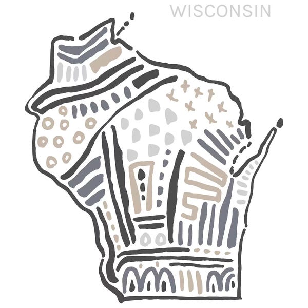 Kids Map Art: Wisconsin by Statement Goods