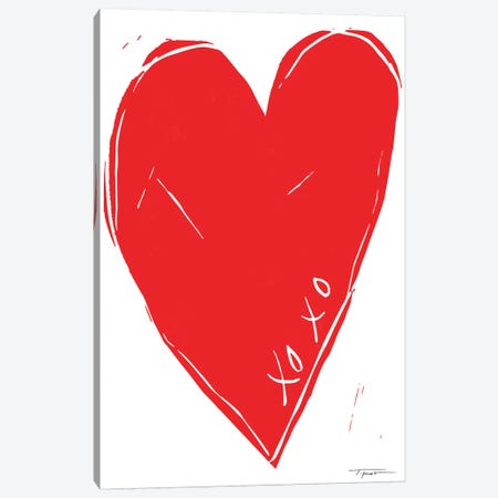 XOXO Heart Canvas Print #SGD83} by Statement Goods Canvas Artwork