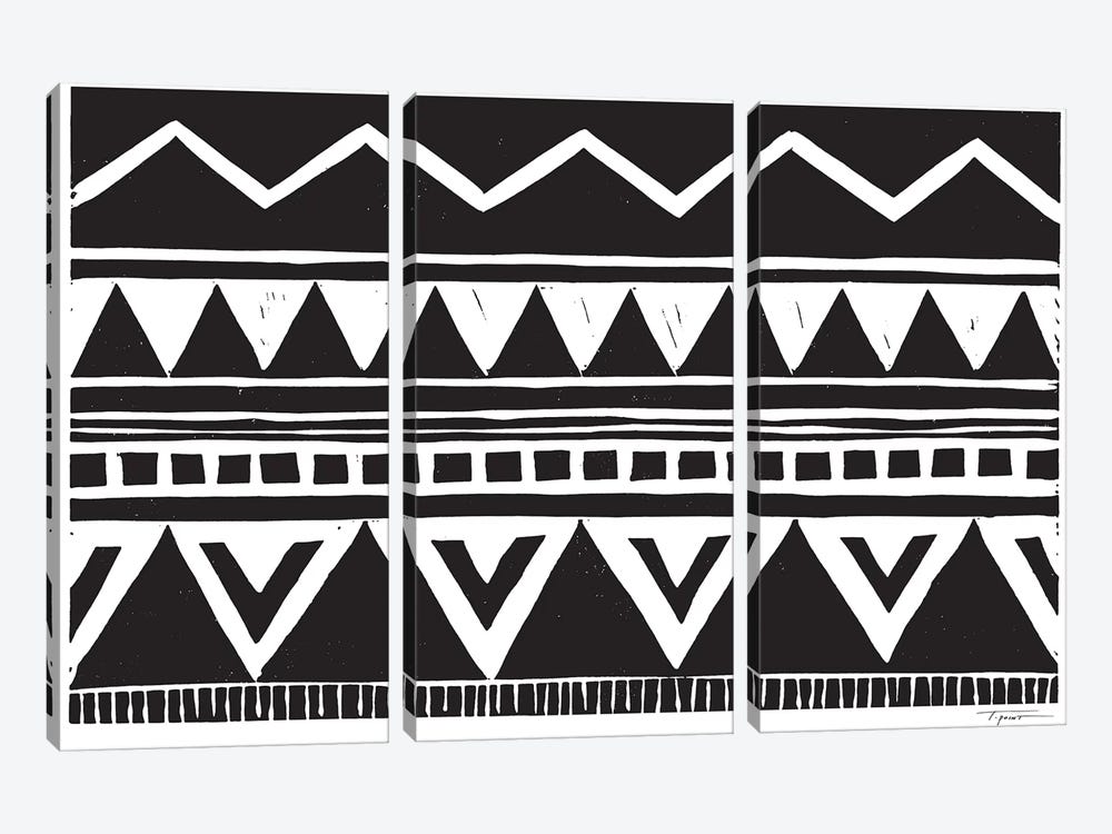 Zig Zag Above Tribal Triangles by Statement Goods 3-piece Canvas Print