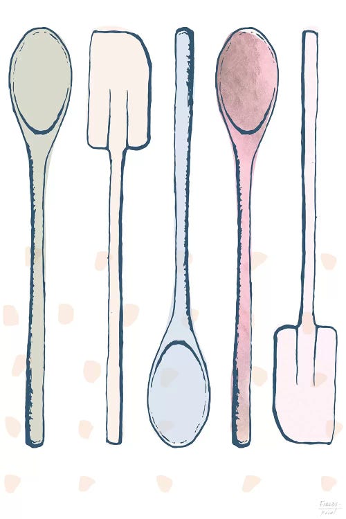 Kitchen Spoons And Spatulas by Statement Goods wall art