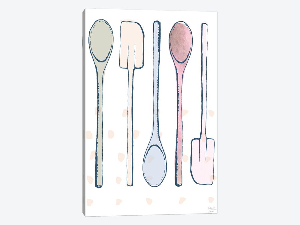 Kitchen Spoons And Spatulas by Statement Goods 1-piece Canvas Artwork