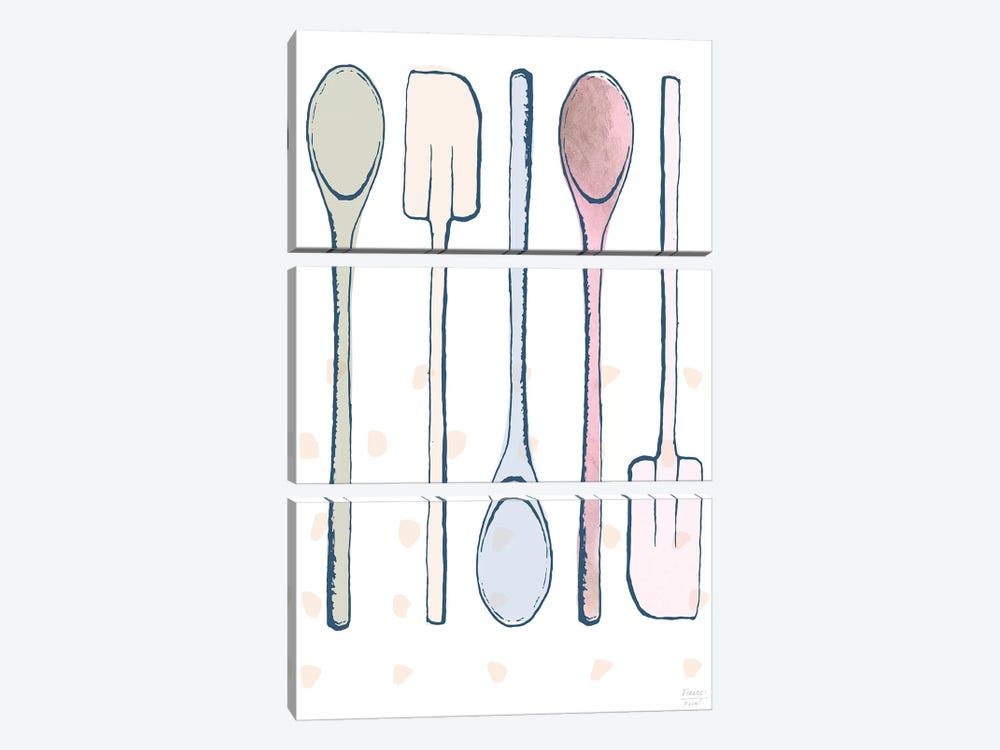 Kitchen Spoons And Spatulas by Statement Goods 3-piece Canvas Artwork