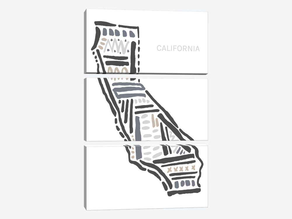 California by Statement Goods 3-piece Canvas Artwork
