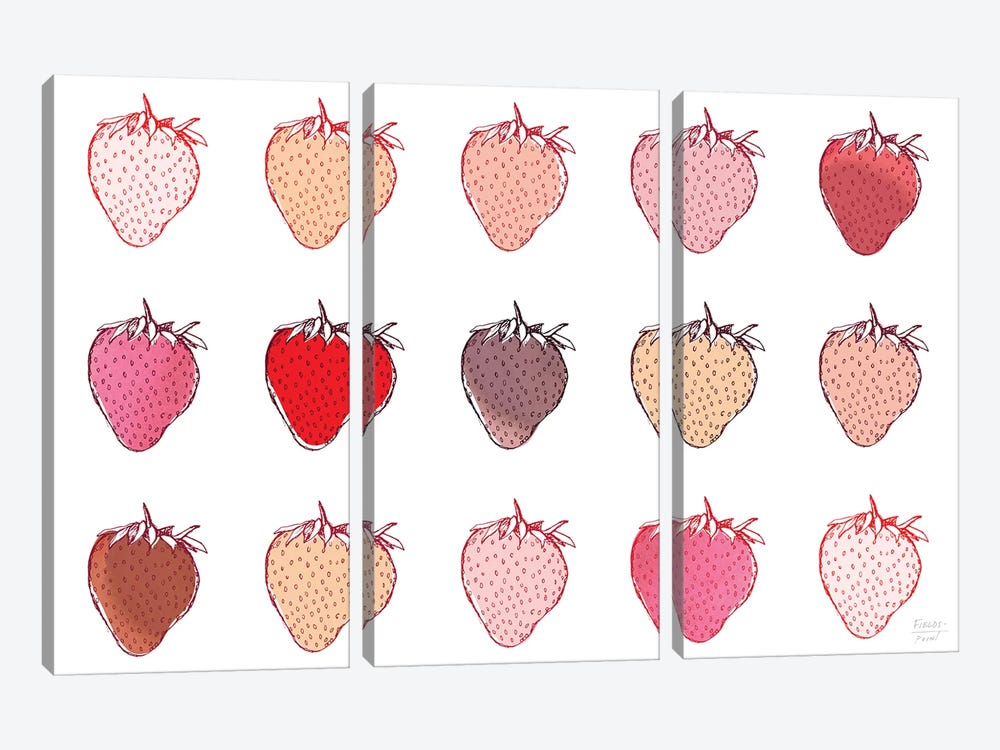 Strawberries by Statement Goods 3-piece Canvas Artwork