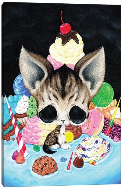 The Collector Canvas Art Print - Tabby Cat Art