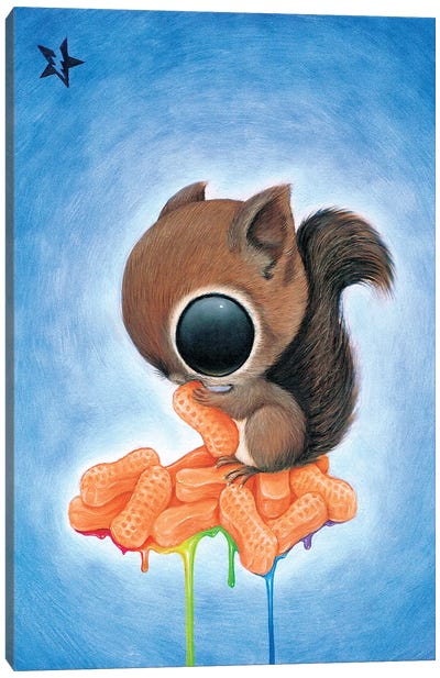 Tummy Canvas Art Print - Squirrel Art