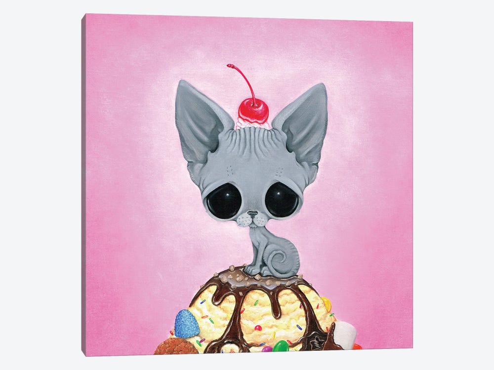 Kitty Please With A Cherry On Top by Sugar Fueled 1-piece Canvas Art
