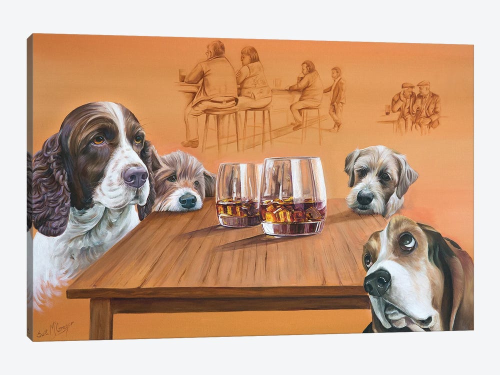 Dogs Love A Malt by Scott McGregor 1-piece Canvas Art