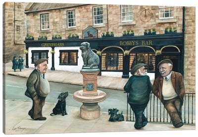 Greyfriars Bobby Canvas Art Print - Scottish Terriers