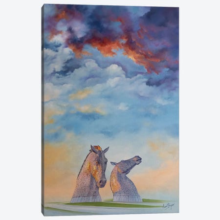 The Kelpies Canvas Print #SGG28} by Scott McGregor Art Print