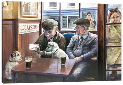 Wee Angus Likes A Pint Canvas Art Print - Scott McGregor