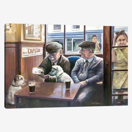 Wee Angus Likes A Pint Canvas Print #SGG48} by Scott McGregor Canvas Art Print