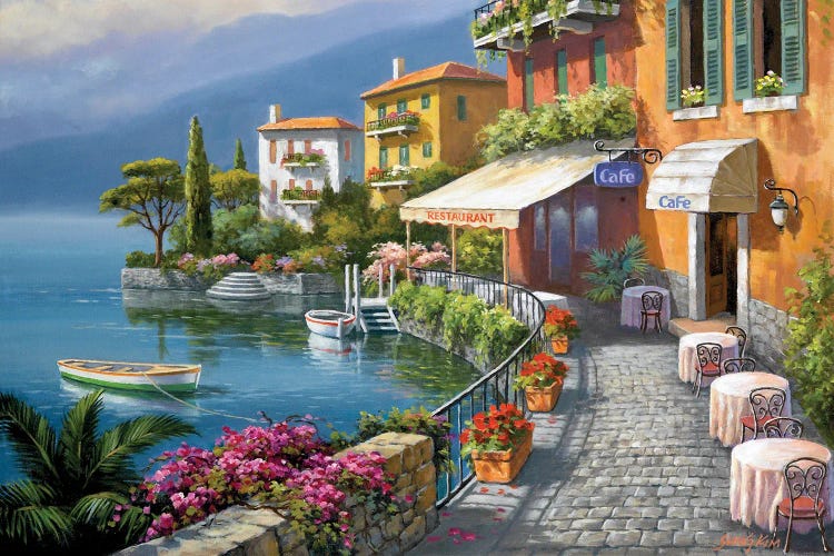 Seaside Bistro Café by Sung Kim wall art